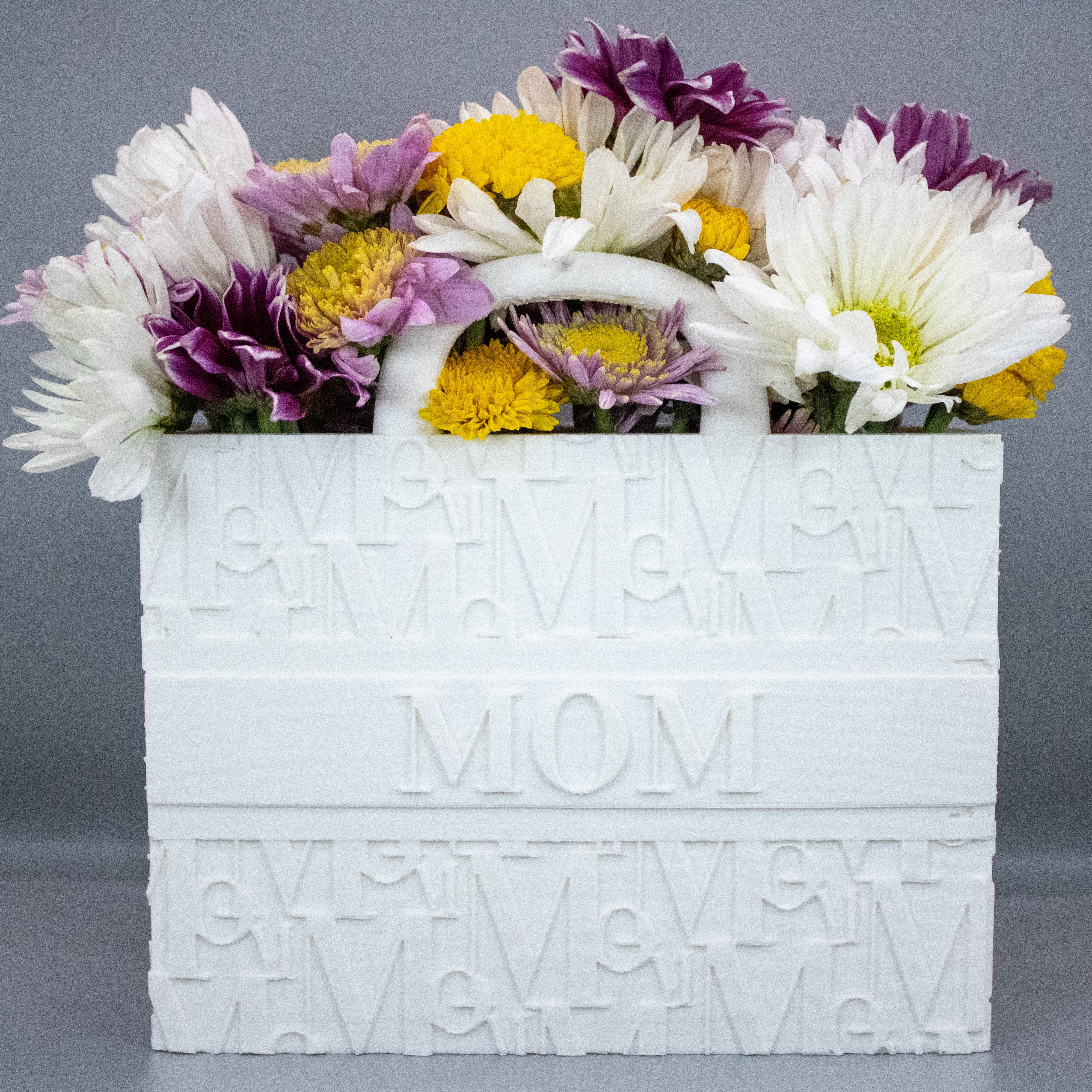 Mom Tote Bag Vase for Blooming Bouquets - Flower Vase - Flower Pot Home Decoration- 3D Printed- Handbags for flowers- Mom Gift