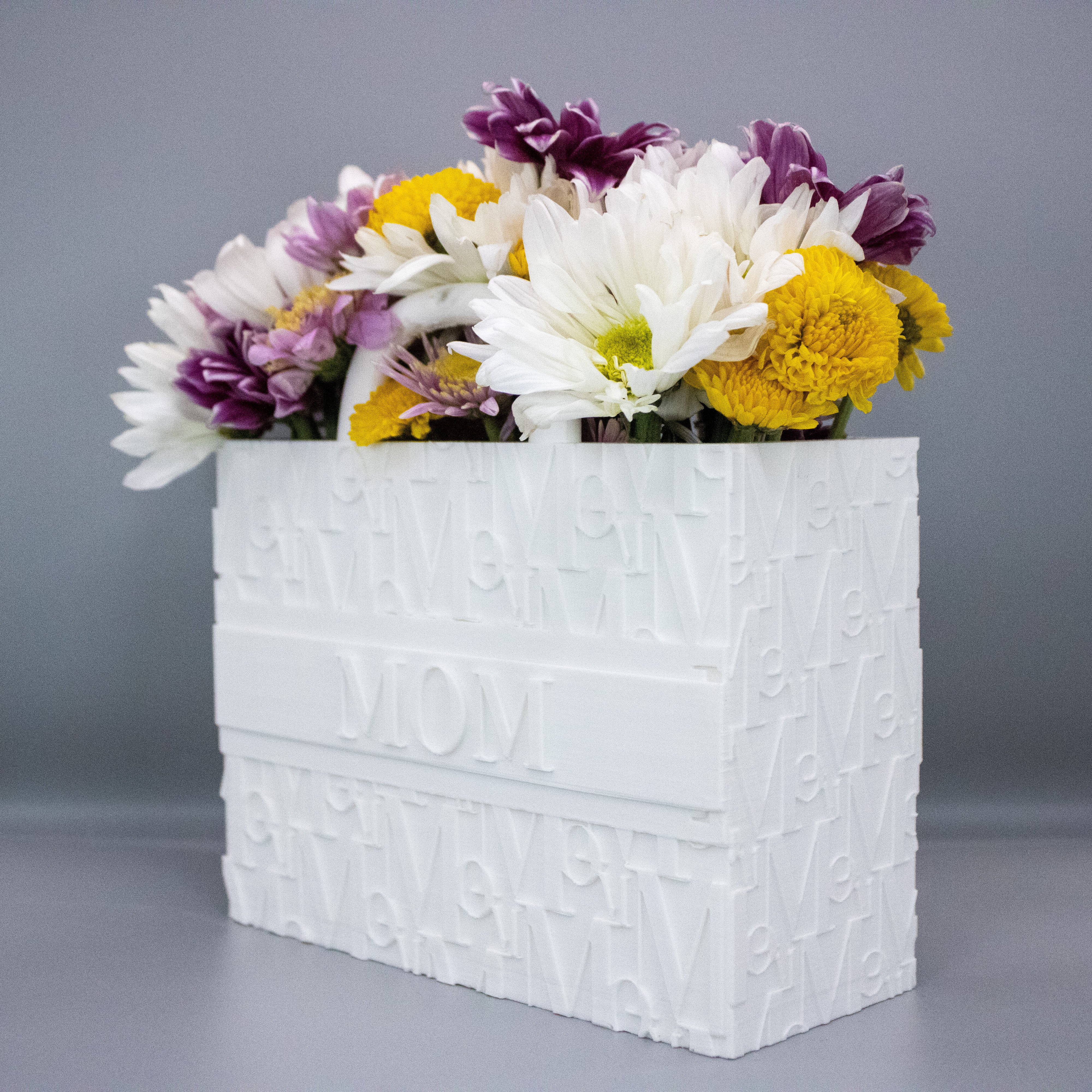 Mom Tote Bag Vase for Blooming Bouquets - Flower Vase - Flower Pot Home Decoration- 3D Printed- Handbags for flowers- Mom Gift