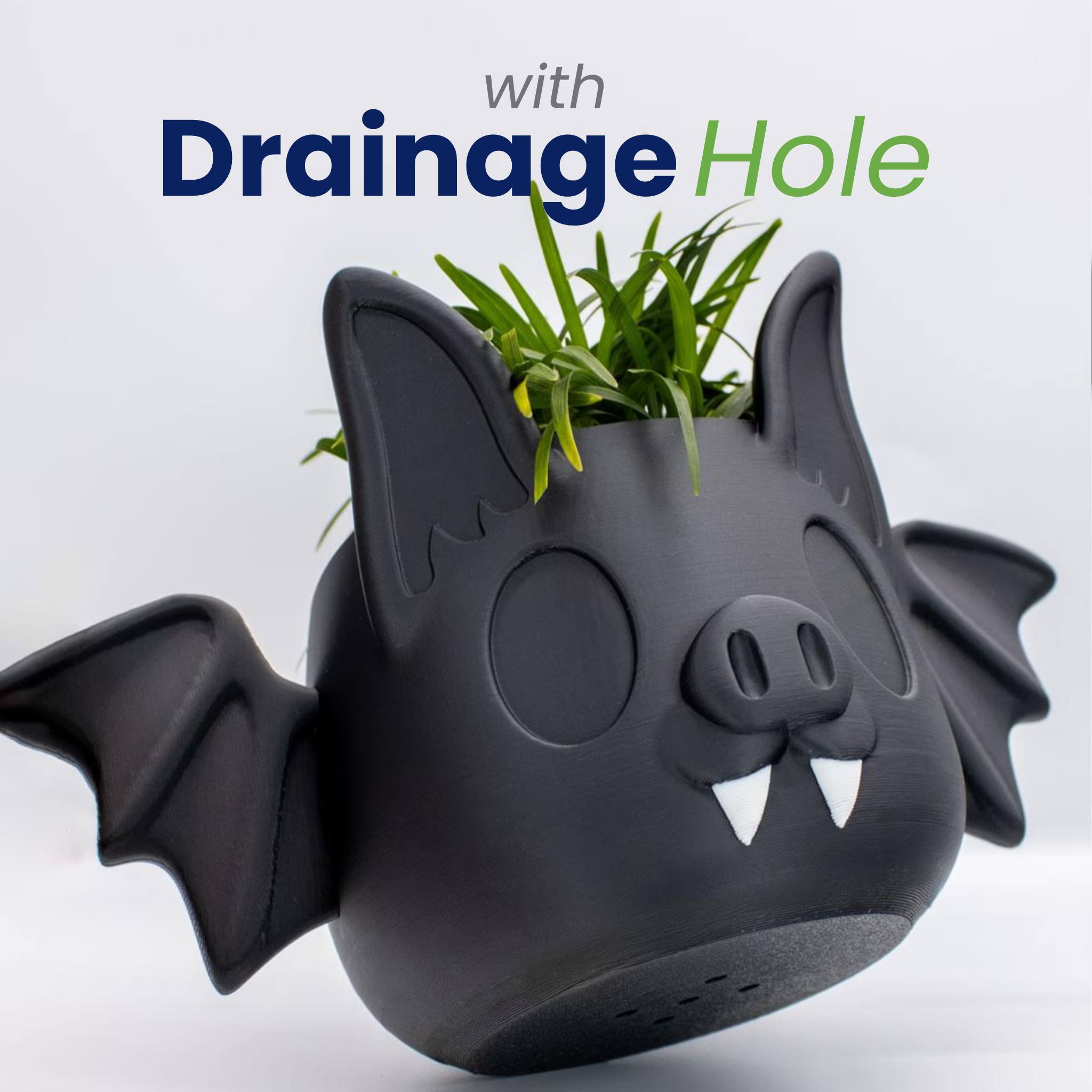 3D printed flying bat Halloween Decorations Indoor and outdoor Plant Pots, Planters for Gothic Home Decor, Flower Pot, Goth Pen Holde