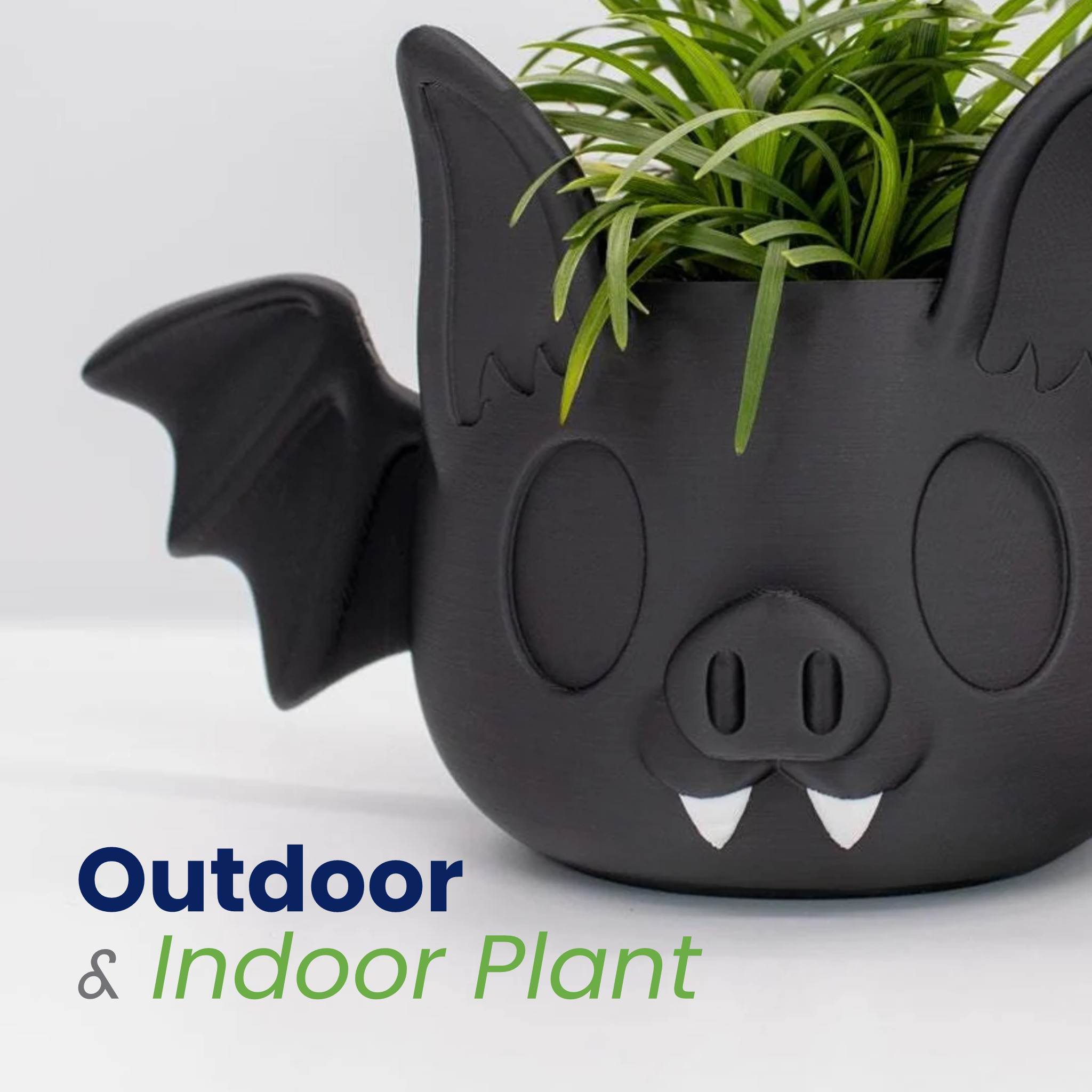 3D printed flying bat Halloween Decorations Indoor and outdoor Plant Pots, Planters for Gothic Home Decor, Flower Pot, Goth Pen Holde