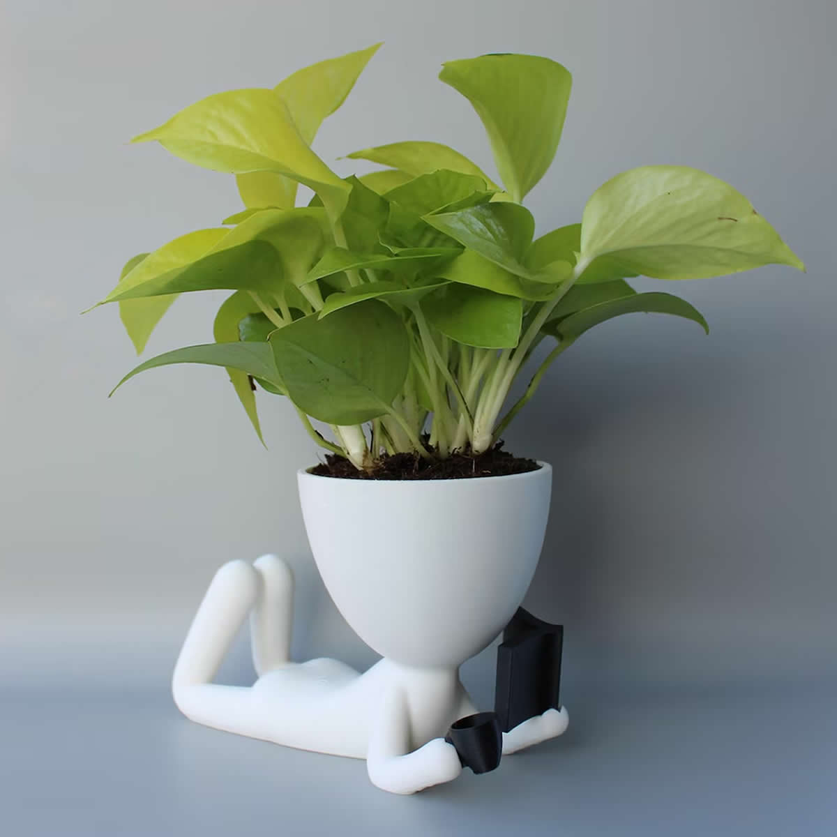 People Planter Book Reader and Coffee - People Planter pot - Book Ends - plant lovers gift - coffee shop decor - 3D printed planter