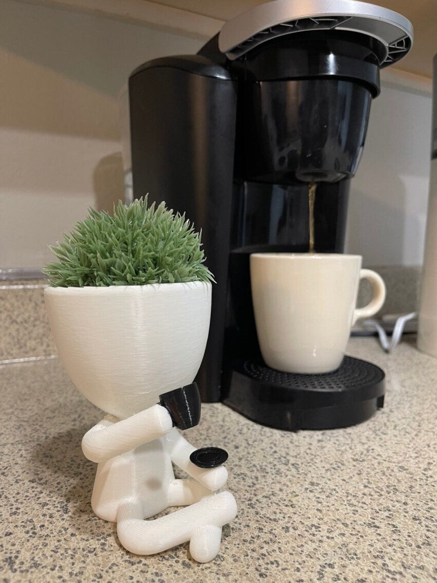 Coffee Love Planter - Cute Coffee Bar Decor - Coffee Shop Display - Indoor Plant Pot with Drainage - Gift for Coffee Lovers Accessories