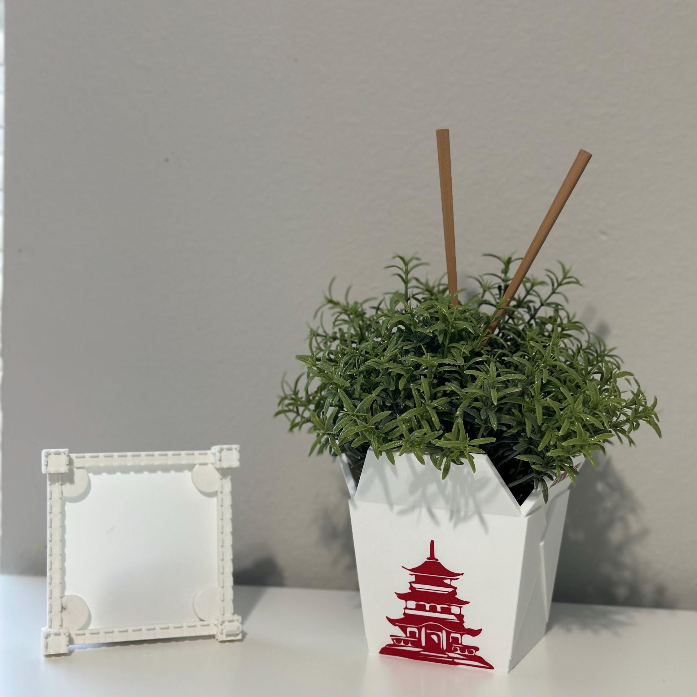 3D Printed Drainage Trays for Chinese Planter Takeout Boxes, Unique Indoor and outdoor Pots
