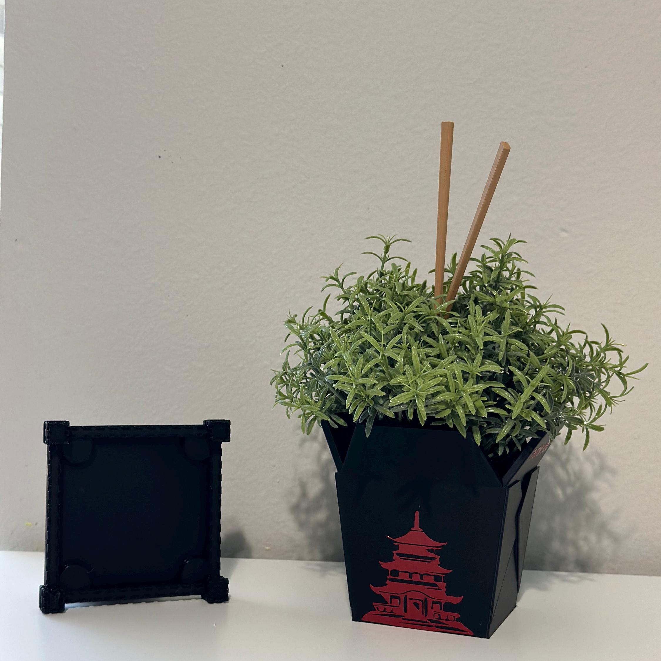 3D Printed Drainage Trays for Chinese Planter Takeout Boxes, Unique Indoor and outdoor Pots