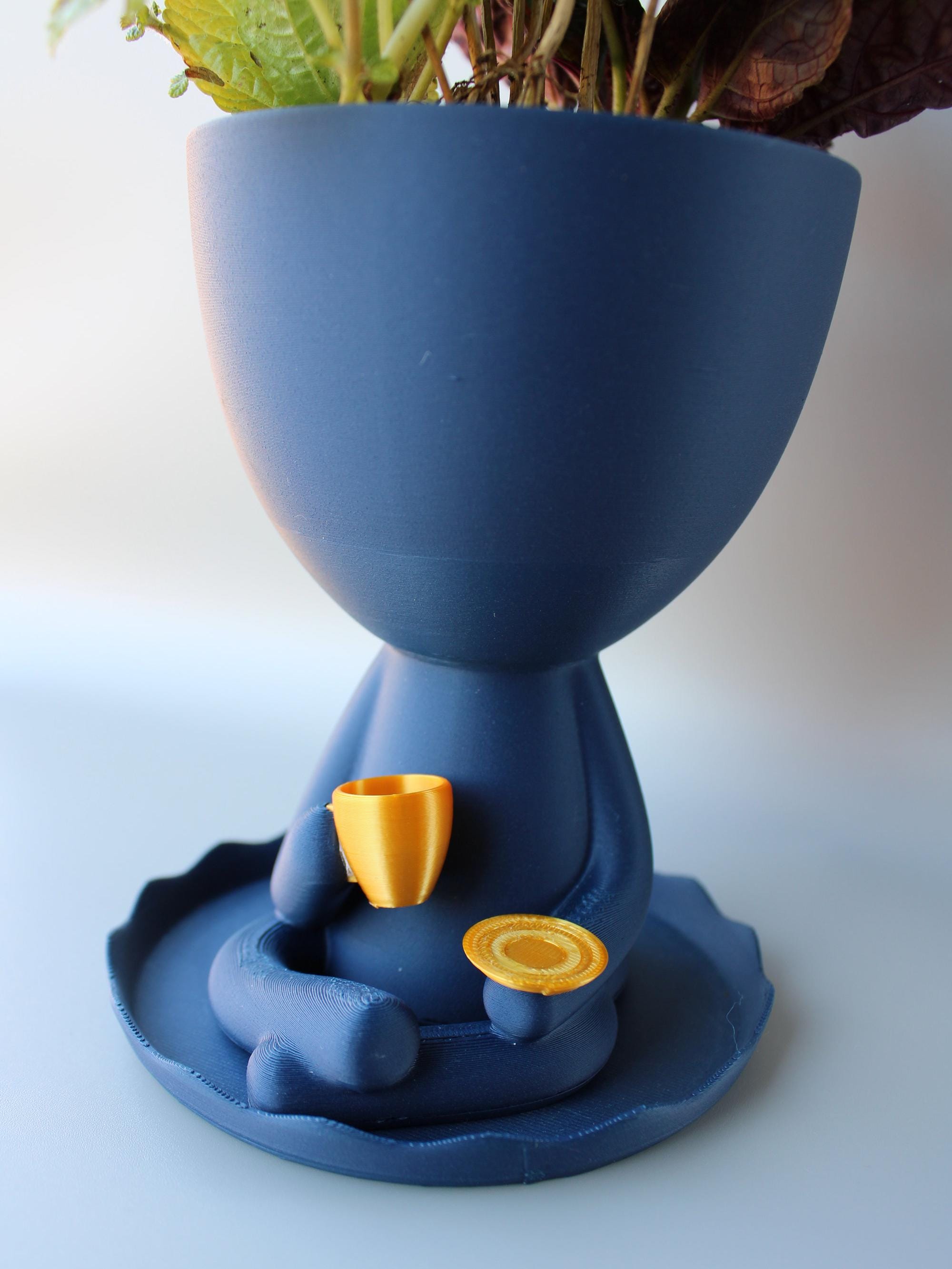 Coffee Love Planter with Drain Tray - Unique Coffee Shop Decor - Creative Drainage Pots - Coffee Bar Sign