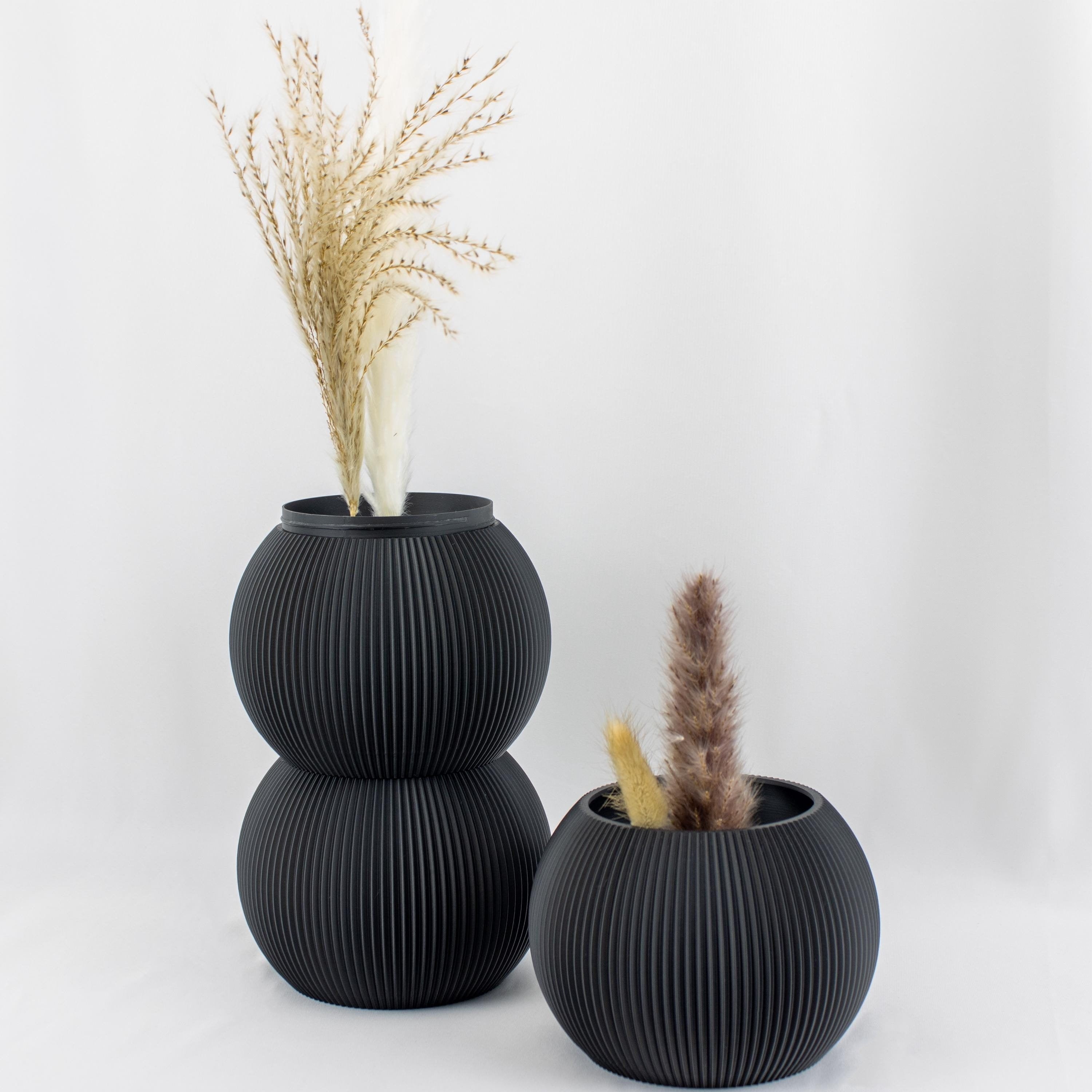 Minimalist Spherical 3D Printed Vase and Planter for Flowers and Plants - Modern Home Decor - Vase for Blooming Bouquets