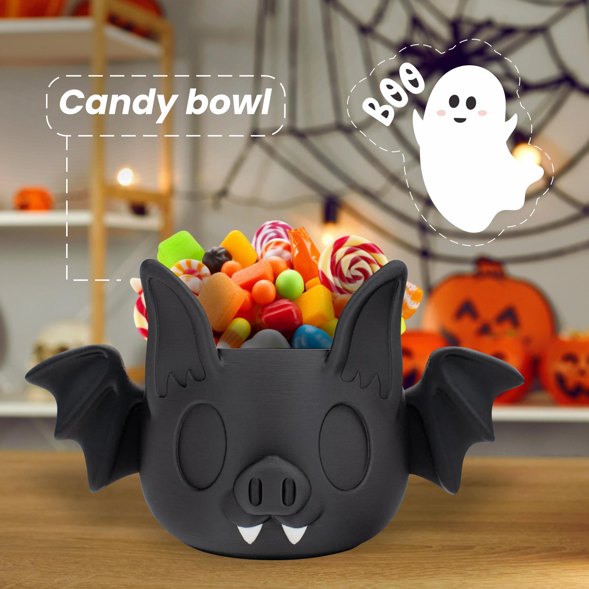 3D printed flying bat Halloween Decorations Indoor and outdoor Plant Pots, Planters for Gothic Home Decor, Flower Pot, Goth Pen Holder
