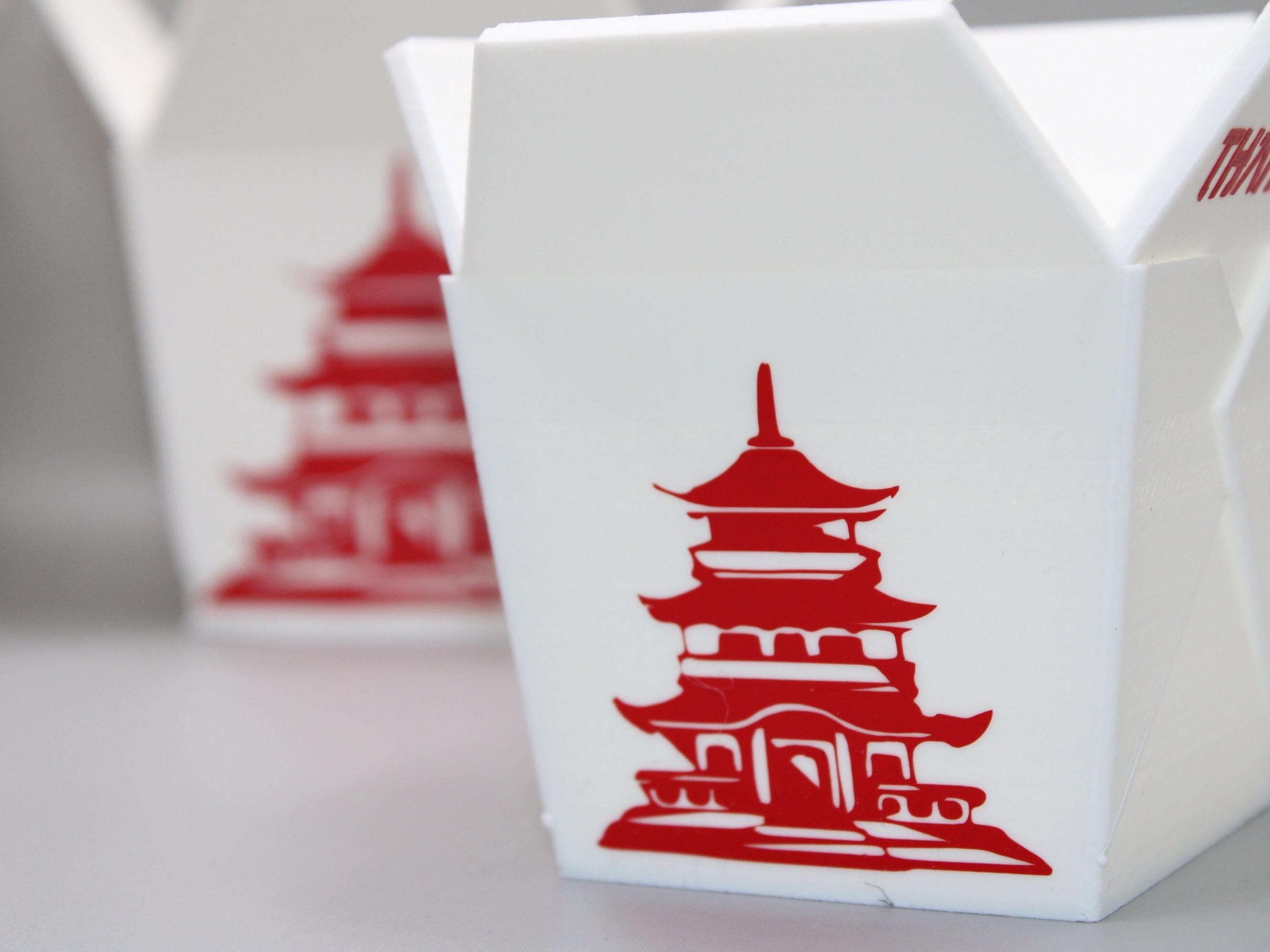 Chinese Planter Take-Out Box  Misprints Ready to ship - failed prints -FREE TWO CHOPSTICKS - Chinese Take out Planter 3D printed planter