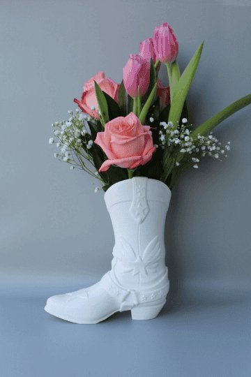 Cowboy Boot Vase for Blooming Bouquets - Flower Vase -Flower Pot Home Decoration - Print Level 3D