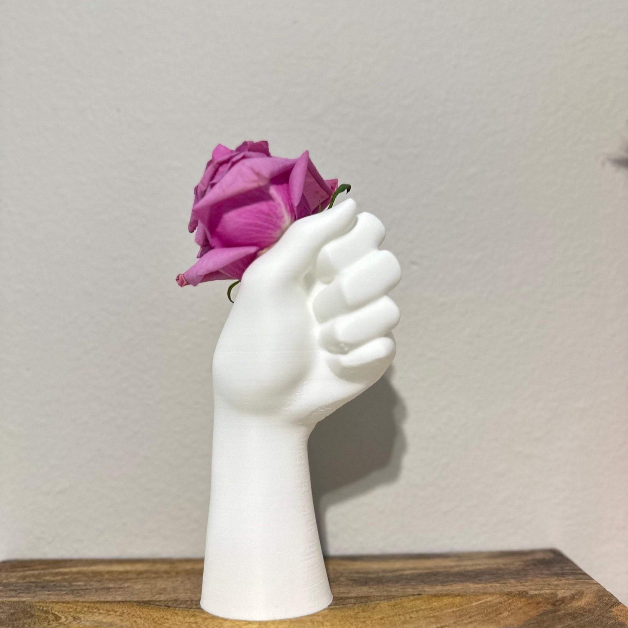 Hand vase for flowers, vase hand, flower vase, unique art vase Hand vase, dried flowers holder, modern hand vase - Print Level 3D