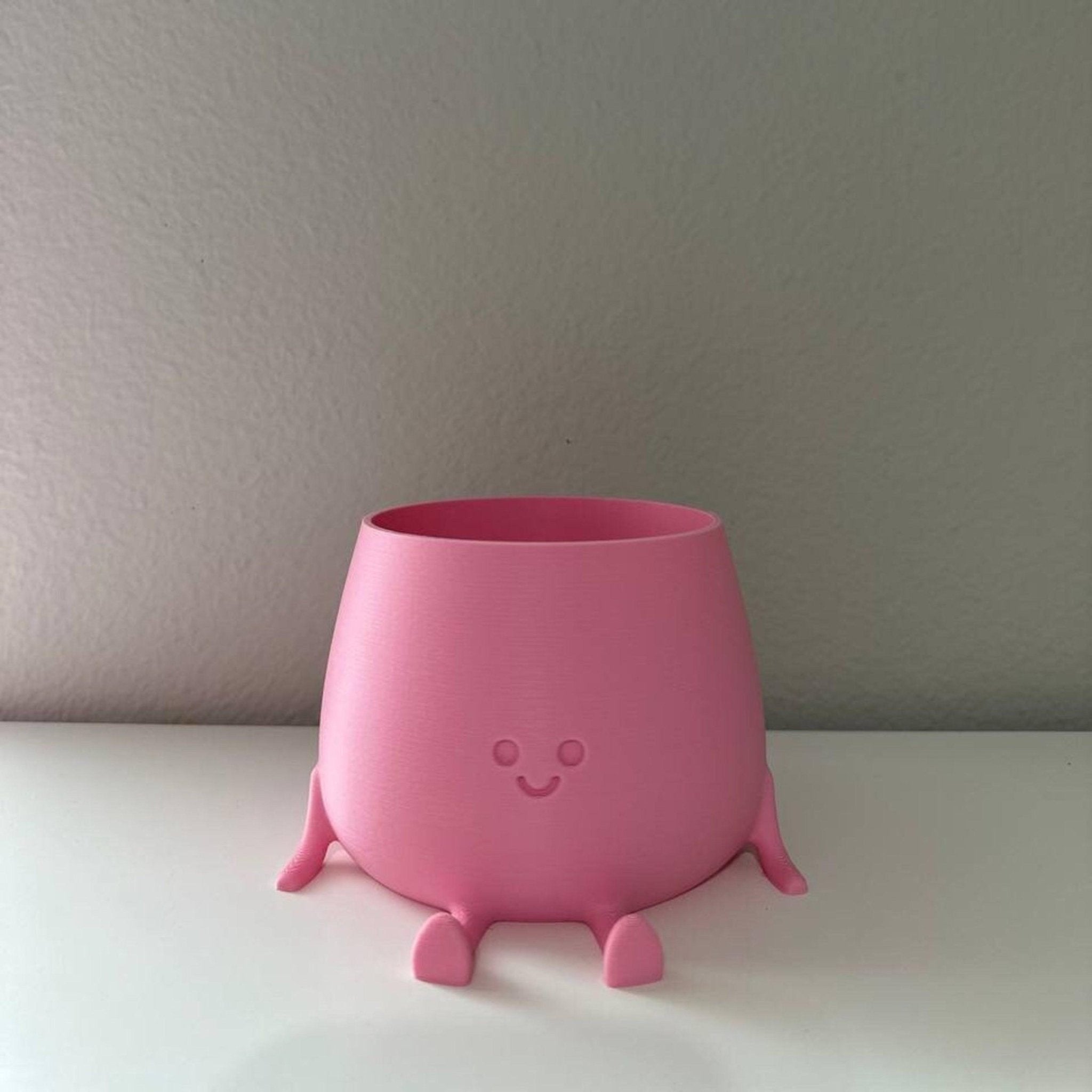 Happy Face Planter, Smiling Plant Pot, Kawaii Cute cute plant pot - Face Planters - Smiling Face Planter - Sitting Flower Pot - Print Level 3D