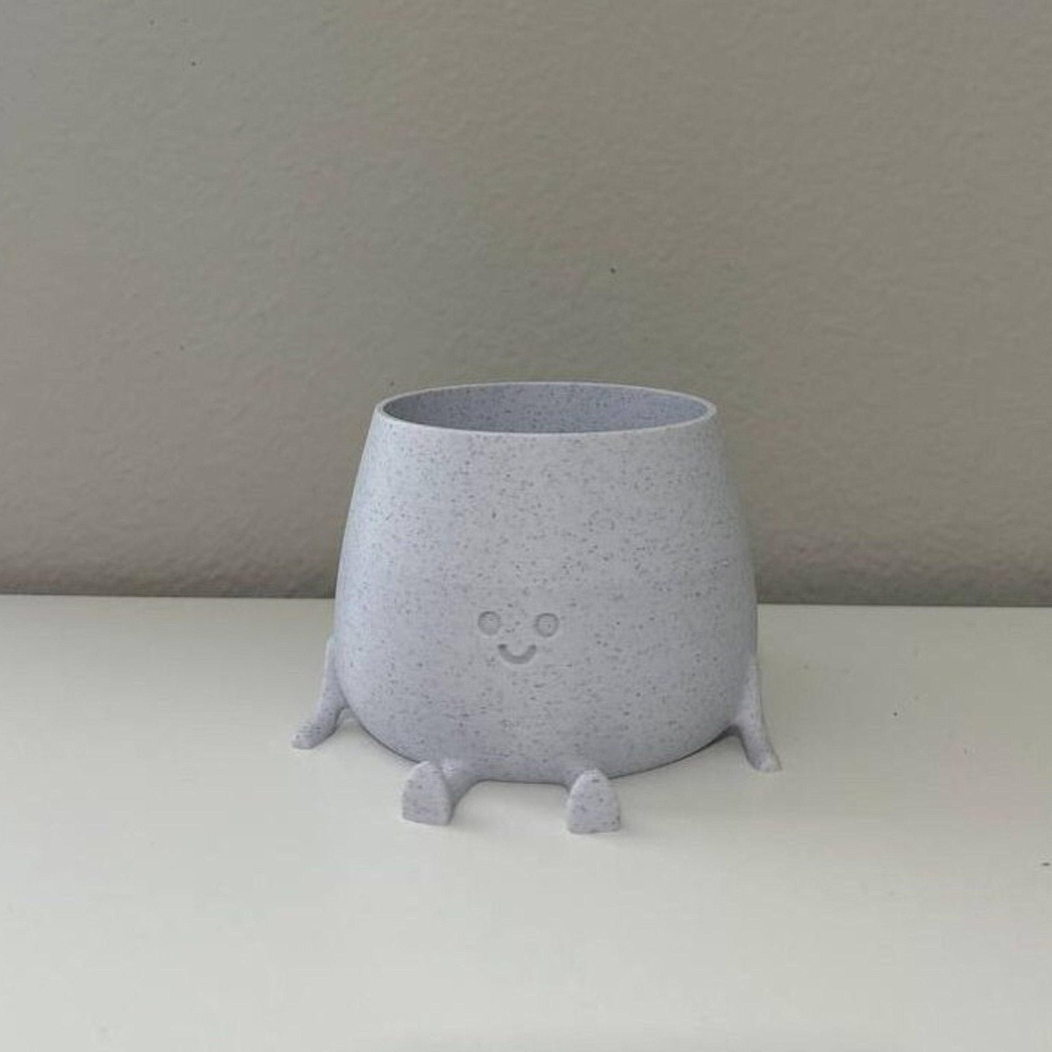 Happy Face Planter, Smiling Plant Pot, Kawaii Cute cute plant pot - Face Planters - Smiling Face Planter - Sitting Flower Pot - Print Level 3D