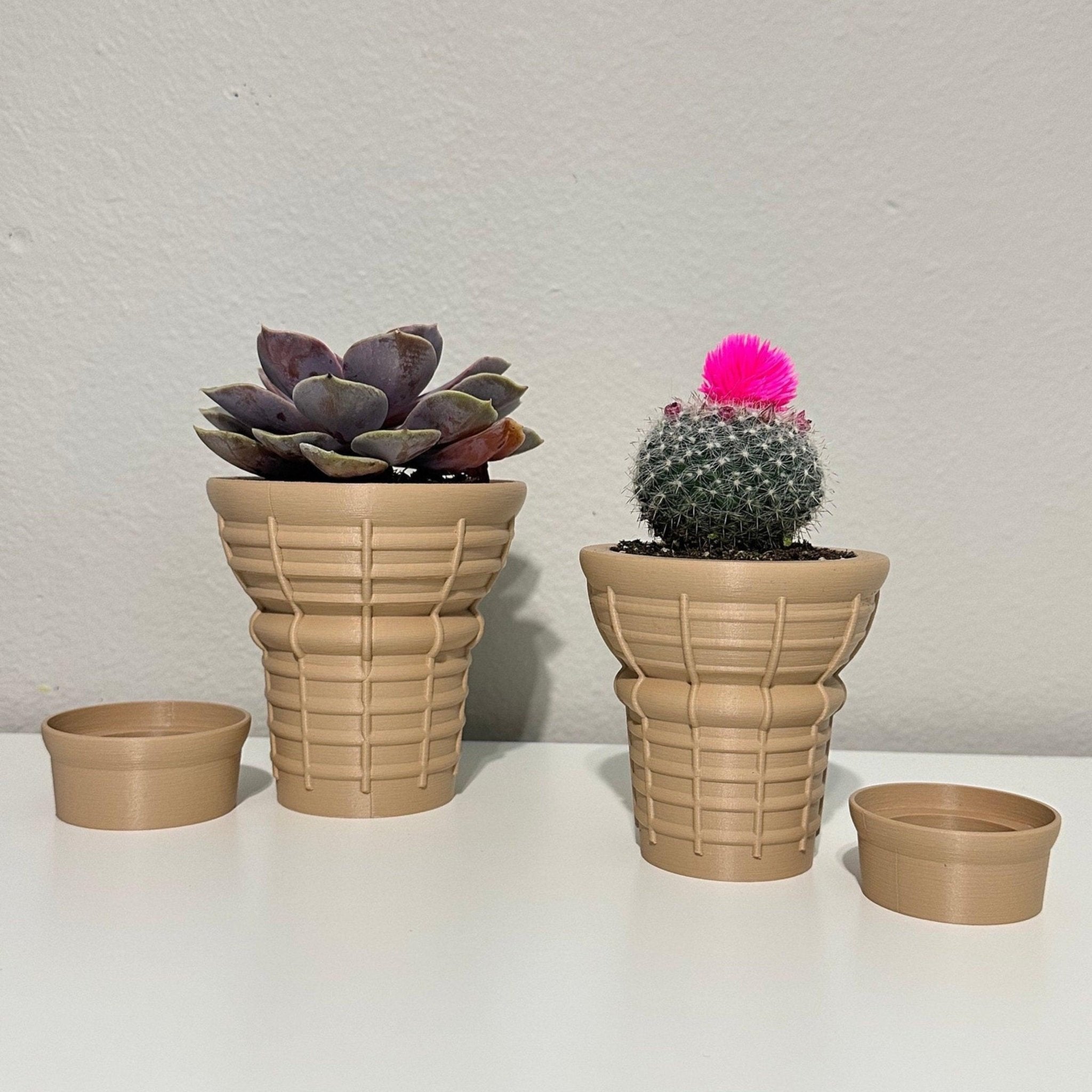 Ice Cream Planter - Pot With Drainage - ice cream cone - Cute Planter - Ice Cream Decor - 3D Planter - Print Level 3D