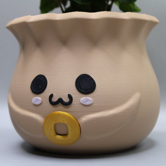 kawaii Bao Bun planter pot with drainage, plant lovers gift, pot Smiling Plant Pot, Kawaii Cute plant pot , Smiling Face Planter - Print Level 3D