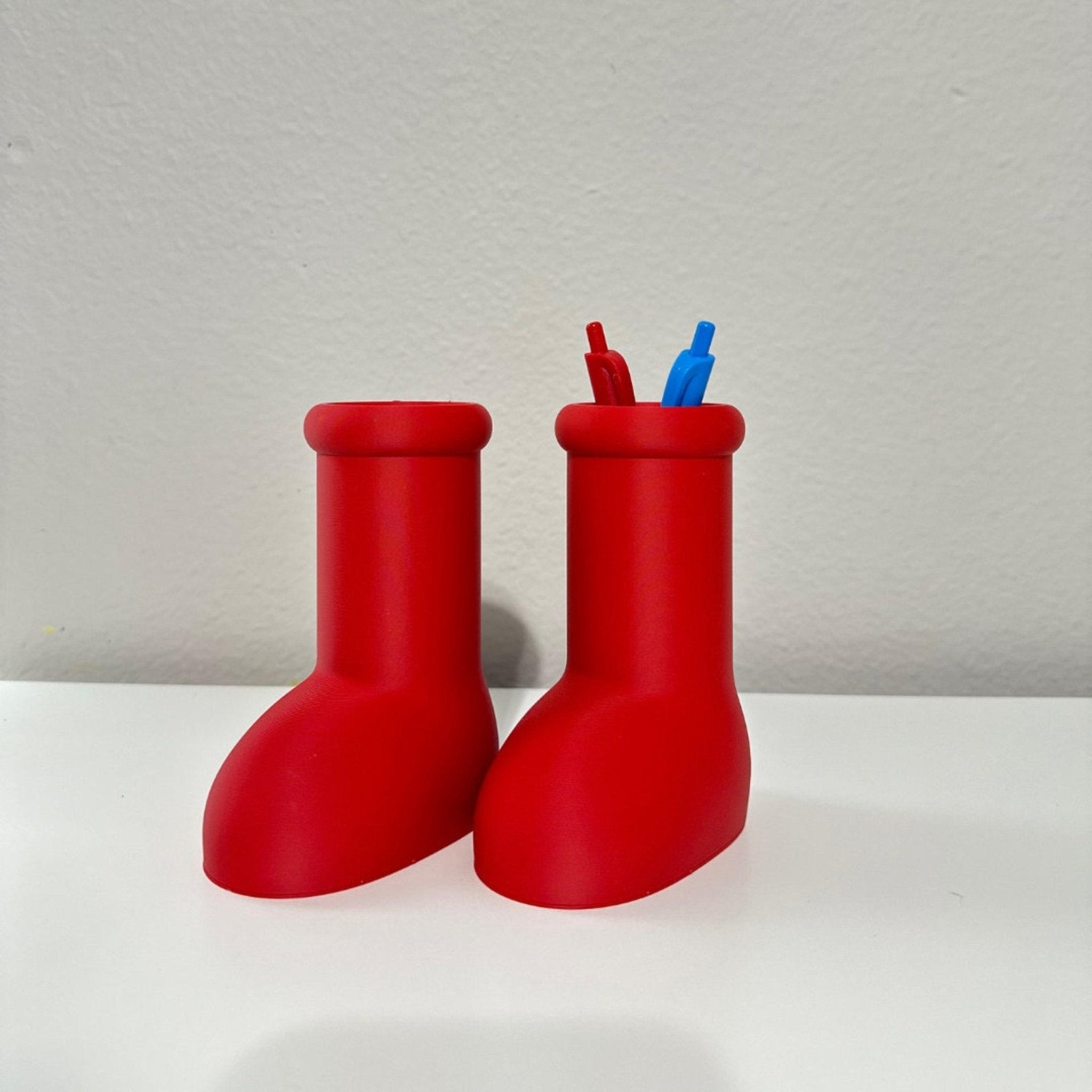 Pair of Big Red Boots - Pen and Pencil Cup Holder - Home decor - Cartoon Boots - 3D Printed - Print Level 3D