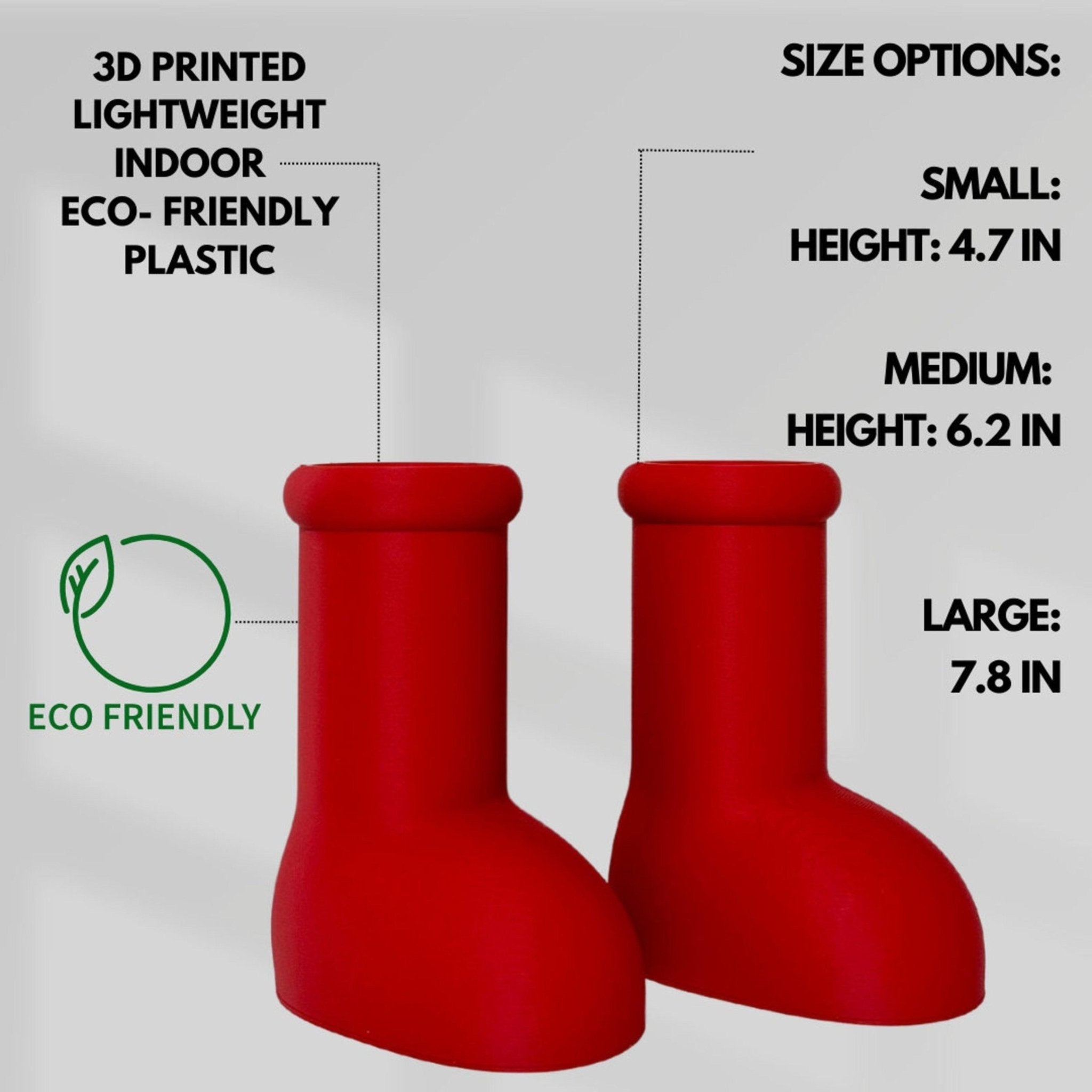 Pair of Big Red Boots - Pen and Pencil Cup Holder - Home decor - Cartoon Boots - 3D Printed - Print Level 3D