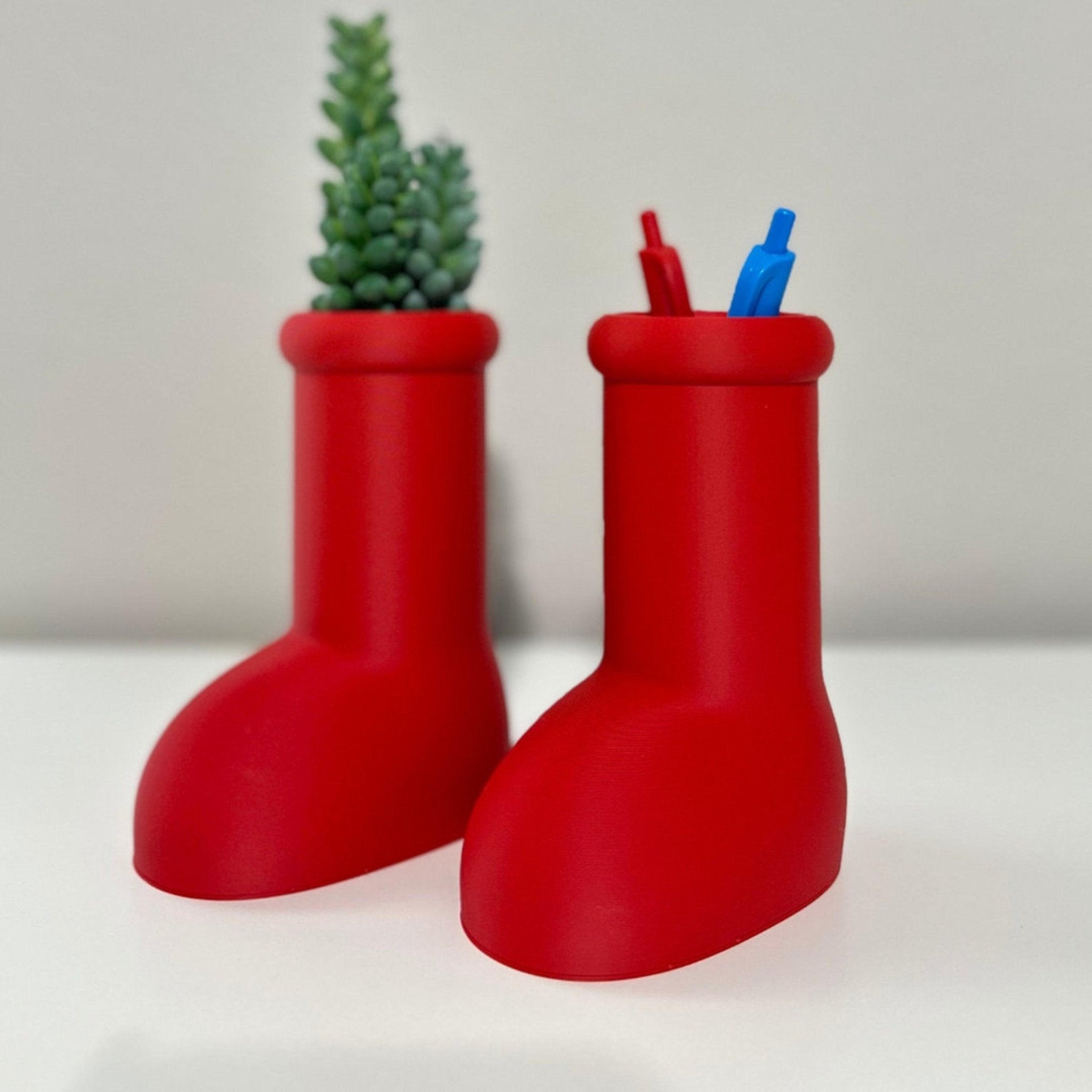 Pair of Big Red Boots - Pen and Pencil Cup Holder - Home decor - Cartoon Boots - 3D Printed - Print Level 3D