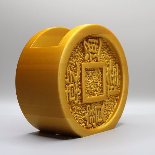 Planter with drainage inspired by Chinese coins, Zen Desk Planter, chinese planter, pots with drainage, 3D printed planter - Print Level 3D