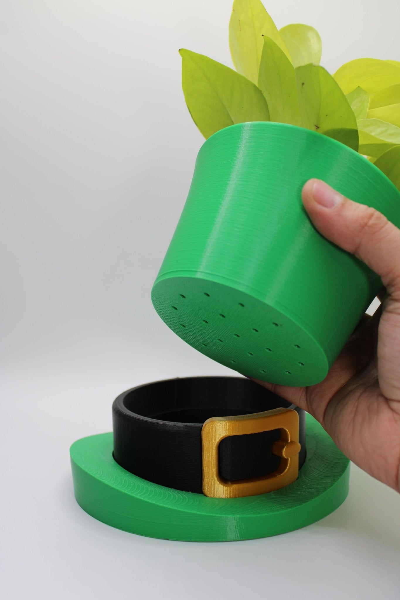 Saint Patrick's Day Leprechaun Hat 3D printed planter whit drain tray, planter pot indor custom planter - Print Level 3D