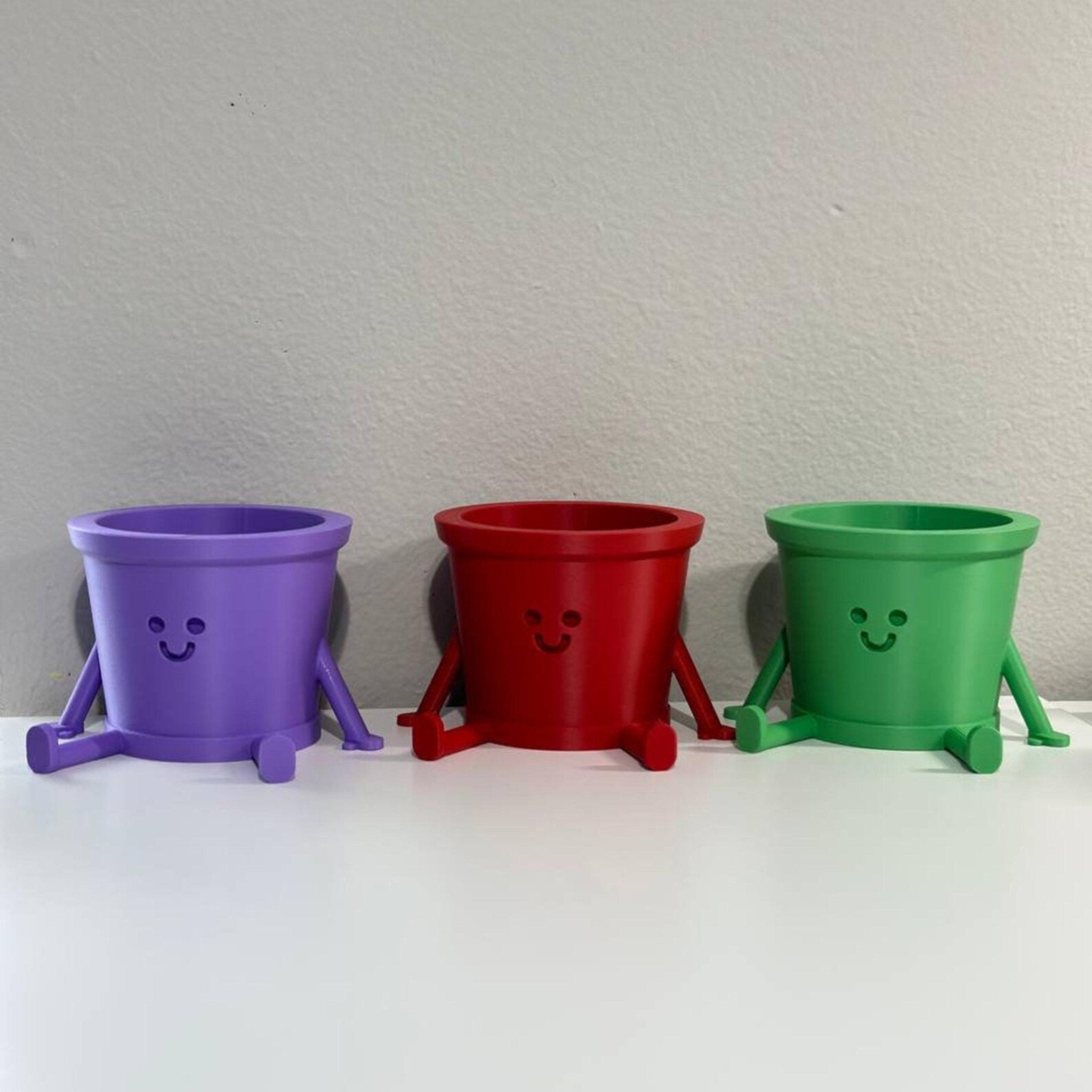 Smile Planter Pot, Pots With Drainage, Face Planters, Kawaii Decor, Cute Plant Pot, Happy Pot - Print Level 3D