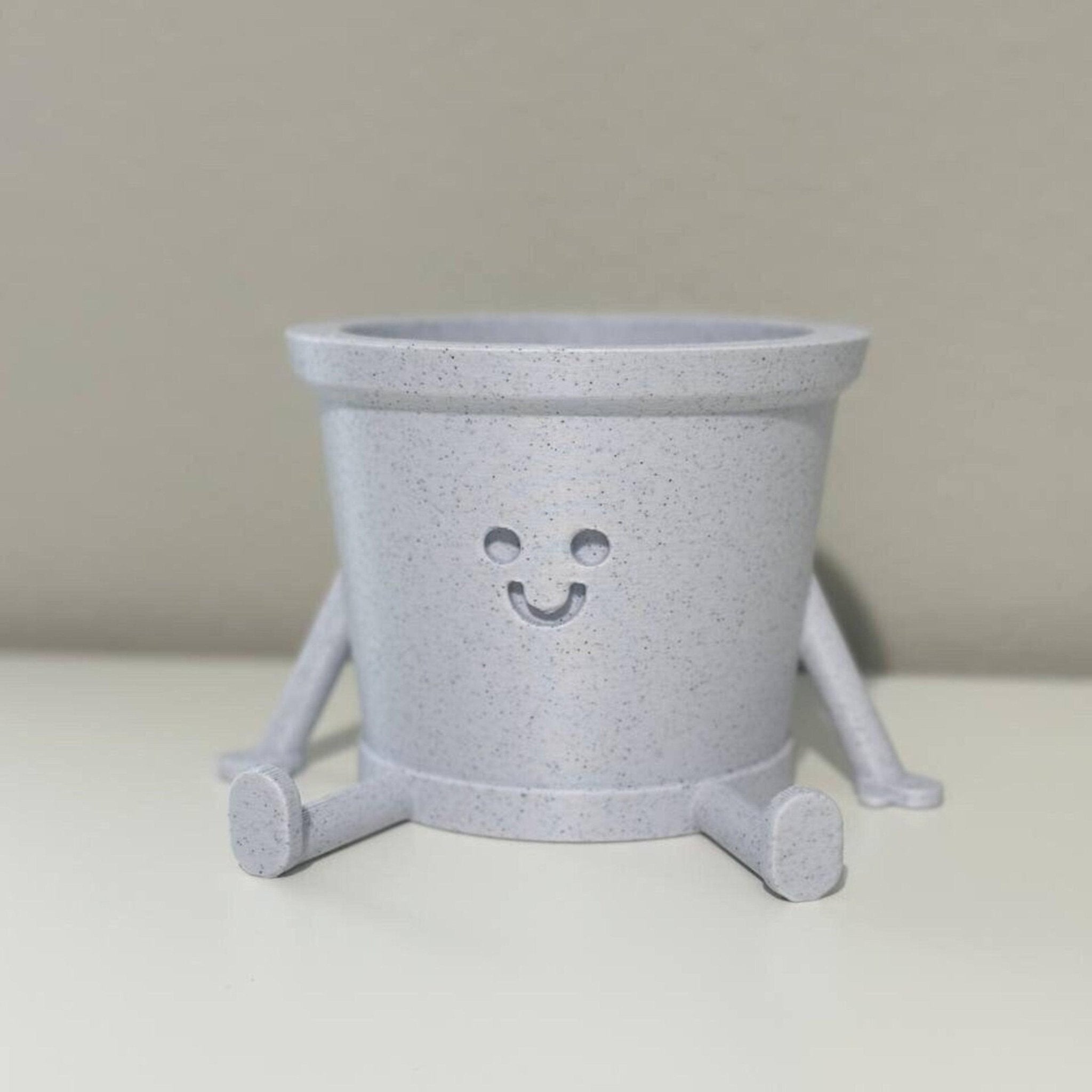 Smile Planter Pot, Pots With Drainage, Face Planters, Kawaii Decor, Cute Plant Pot, Happy Pot - Print Level 3D