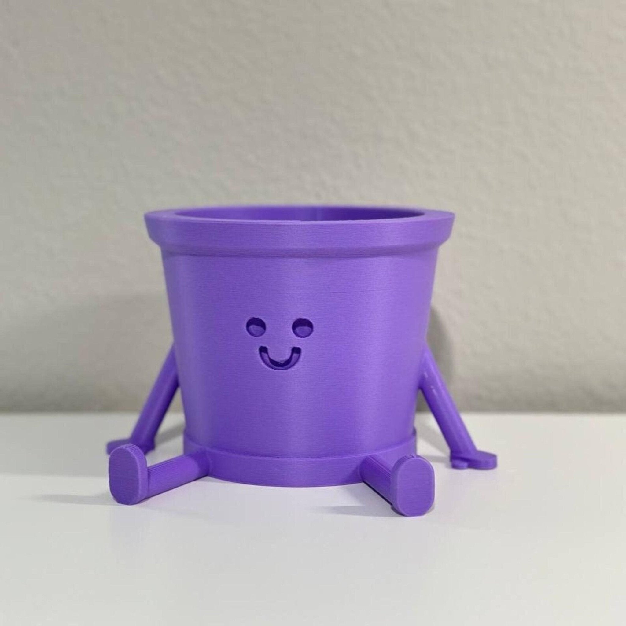 Smile Planter Pot, Pots With Drainage, Face Planters, Kawaii Decor, Cute Plant Pot, Happy Pot - Print Level 3D