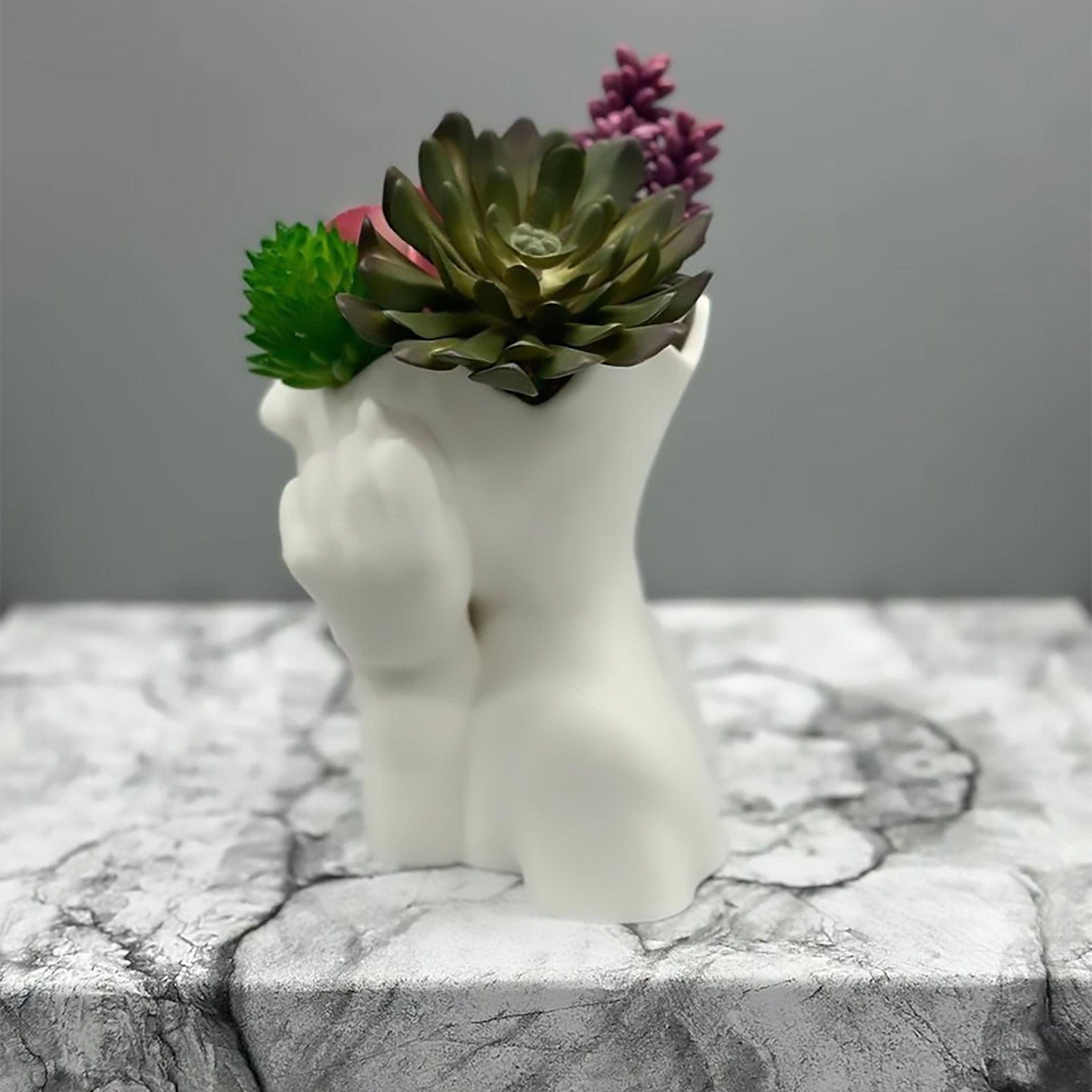 Women Face Plant Home Decor, Head Planter pot, Preppy Room Decor - Print Level 3D