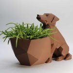 Stylish Dog Planter Low Poly – Chic Plant Decor