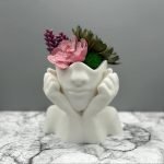 women face planter pot - stylish head - shaped planter cup
